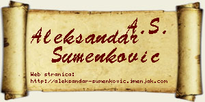 Aleksandar Šumenković vizit kartica
